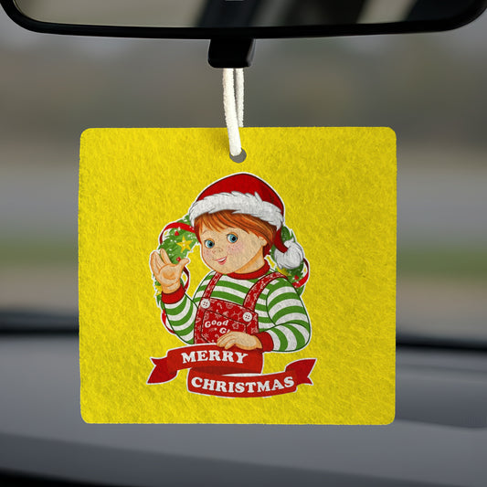 Aromatizante Colgante Cuadrado | Chucky Navideño (Sin Aroma)