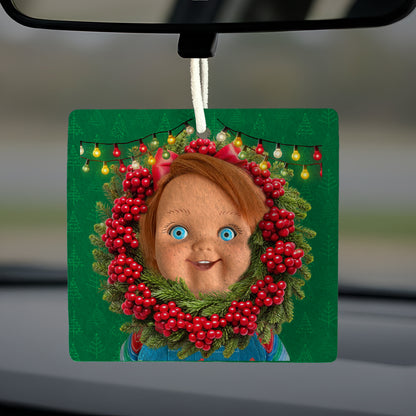 Aromatizante Colgante Cuadrado | Chucky Navideño (Sin Aroma)