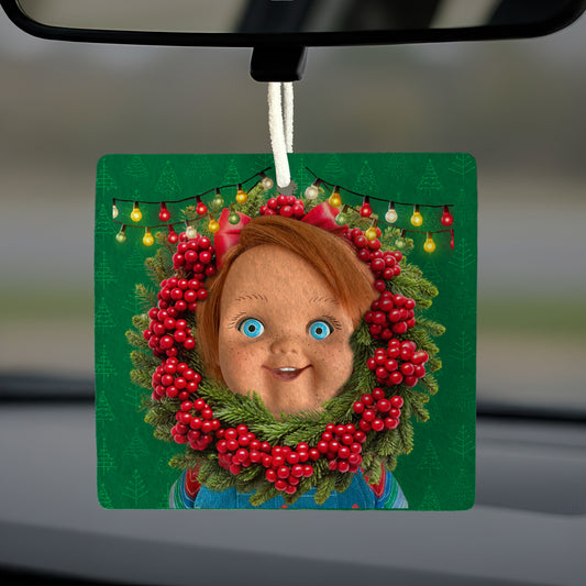 Aromatizante Colgante Cuadrado | Chucky Navideño (Sin Aroma)