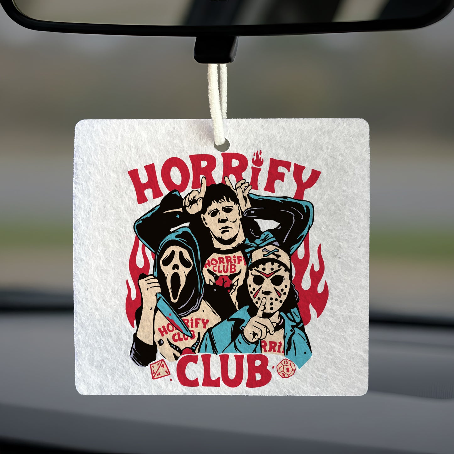Aromatizante Colgante Cuadrado | Horrify Club (Sin Aroma)
